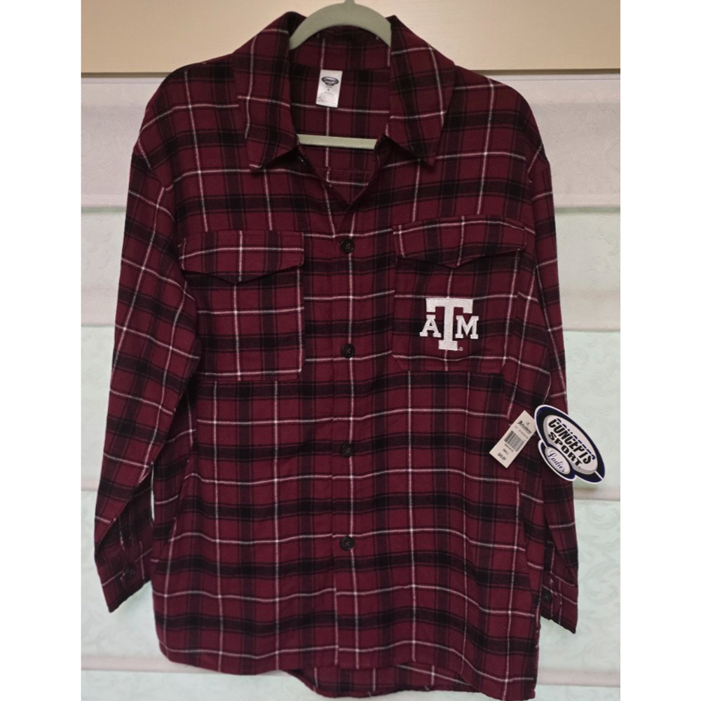 NWT Texas A&M Aggies Women’s Small Plaid Flannel Button Shirt Concepts Sport